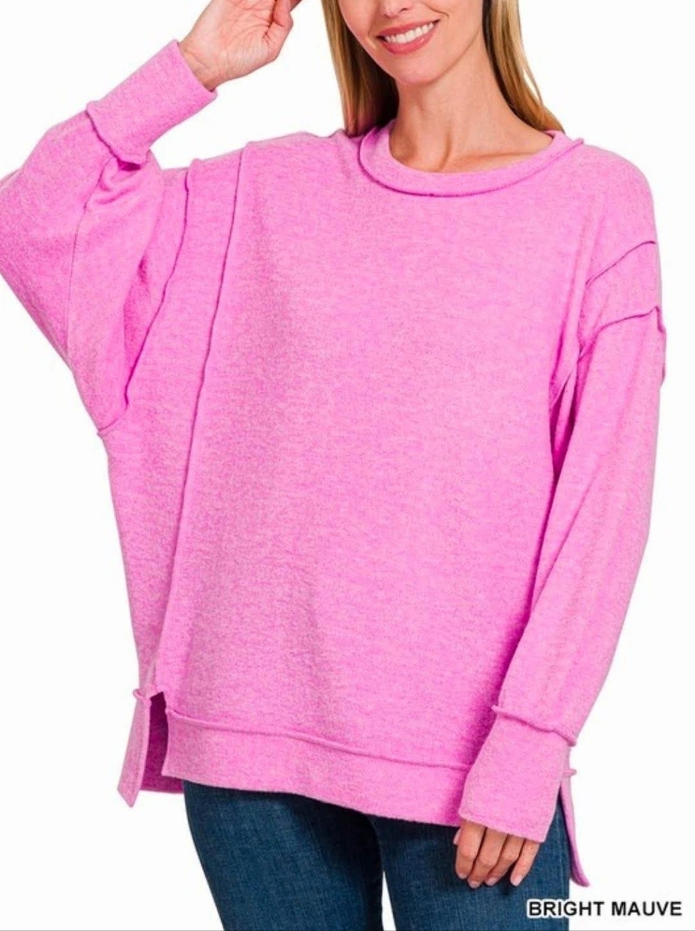 New Zenana Brushed Mekange Hacci Sweater